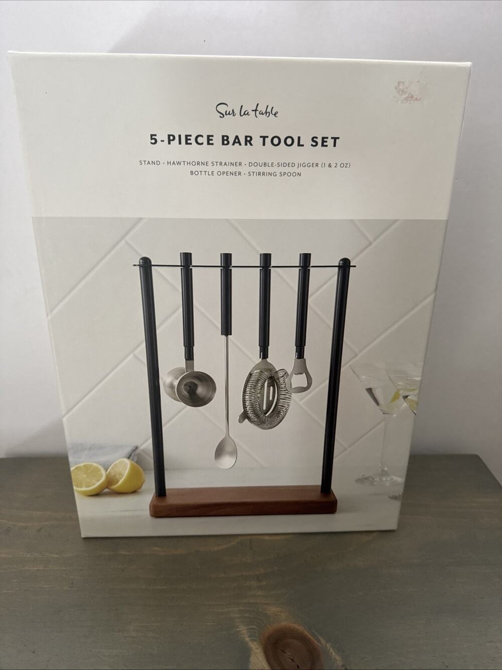 Bar Tool Set- Sur La Table- 5 Piece Tool Set - New In Box- Sealed - Bartender